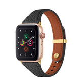 Elegant Slim Band Quick Release Sheepskin Leather for Apple Watch-Black