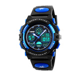 LED Multi Function Sports Waterproof Watch for Kids-Blue