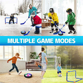 2-in-1 Hover Hockey Soccer Ball Kids Toys Set LED Light Air Soccer Sport Toys