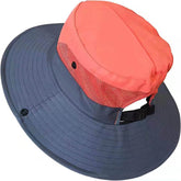 Women's UV Protection Wide Brim Sun Hat-Cool Mesh Foldable Travel Outdoor Fishing Hat-Red+NavyBlue