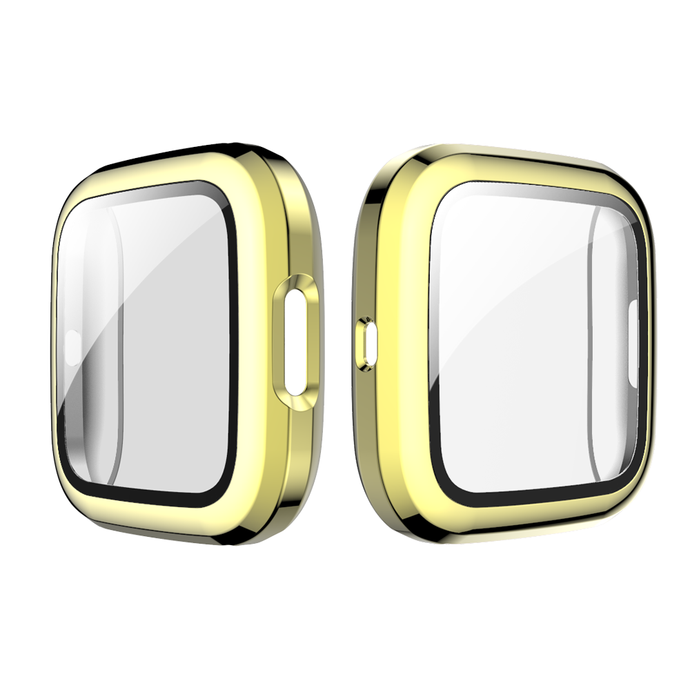 For Fitbit Versa 2 Electroplated PC Slim Full Cover Watch Case -Gold