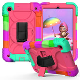 Rainbow Tablet Case An-fall Protective Cover For Samsung Galaxy Tab A 8.4 T307 2020-Rainbow&Rose Red