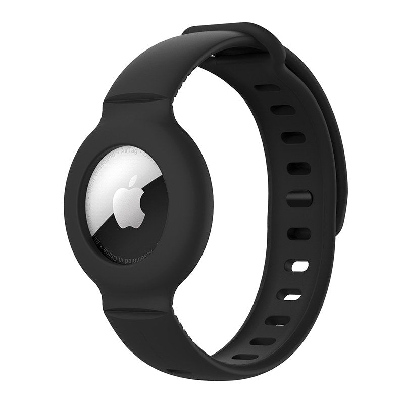 Apple Airtags Watch Strap Silicone Protective Sleeve-Black