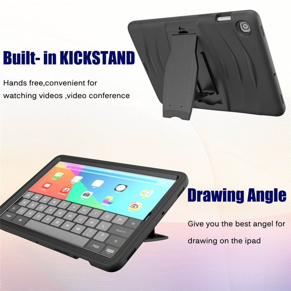 Shock Wave Kickstand Case Anti-Fall Protection For Samsung Tab S5E 10.5 T720/T725(2019)-Black