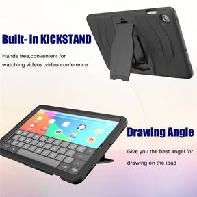 Shock Wave Kickstand Case Anti-Fall Protection For Samsung Tab S5E 10.5 T720/T725(2019)-Black
