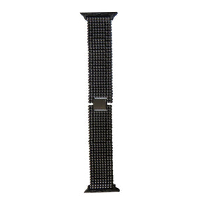 JZ Stainless Steel Watch Band Adjustable Wristbands for Apple IWatch Series SE/1/2/3/4/5/6For Women-Black