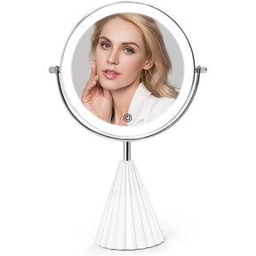 Double Sided Makeup Mirror with 3 Color Lighting 10X Magnifying