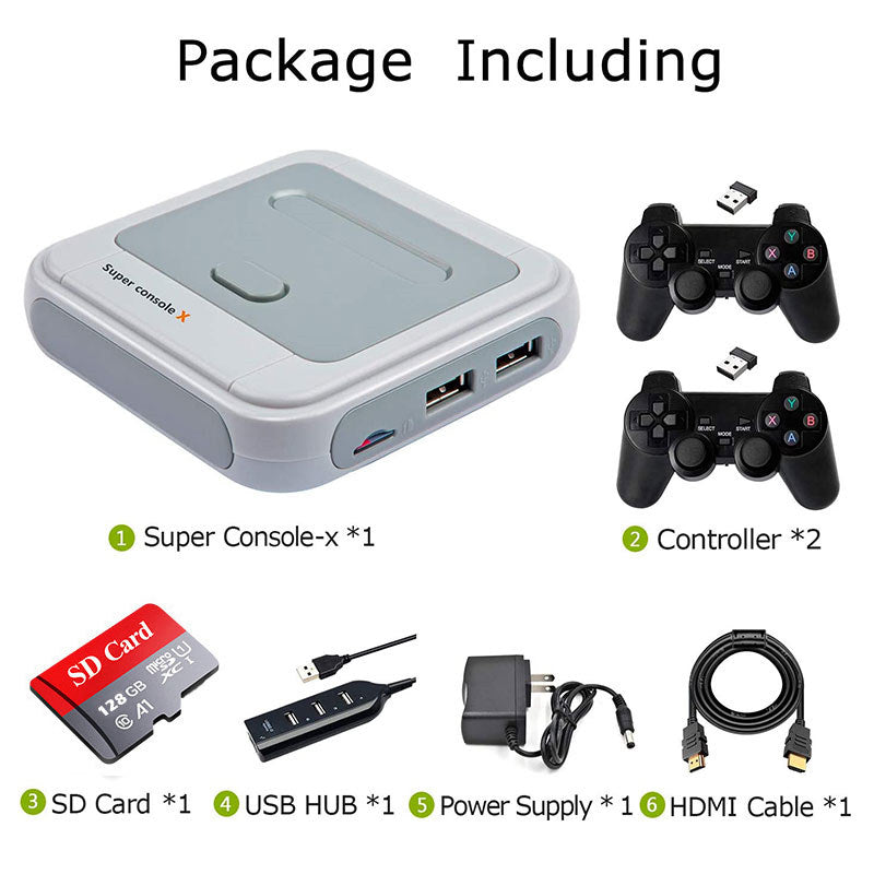 40000 Games Super Console X 4K TV Support HD Output Up to 5 Players LAN/WiFi-128g