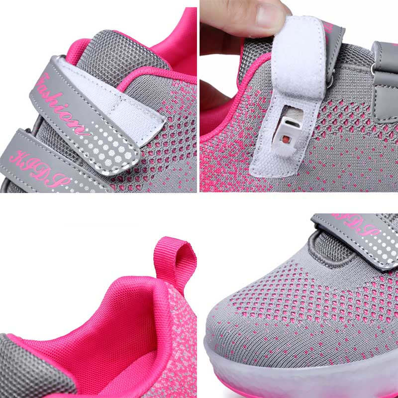 Kids LED Roller Shoes Sneakers with Two Wheel for Boys Girls-1689-Pink