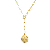 Women Lion Head Coin Pendant Clavicle Necklace