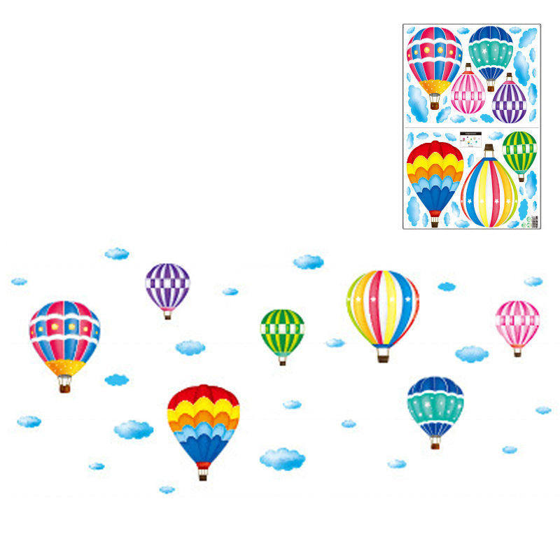 Creative Cartoon Removable 3D Wall Stickers Colorful Hot Air Balloon Decoration For Children Room-13