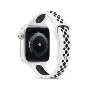 Nike Silicone Sport Breathable Watch For Apple iWatch Series-White Black