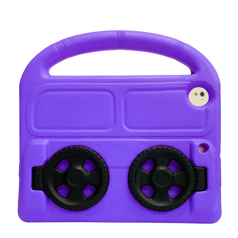 Wheel iPad Case For iPad 9.7inch Air1/2 Pro9.7 Shockproof Stand Cover With Handle Stand-Purple