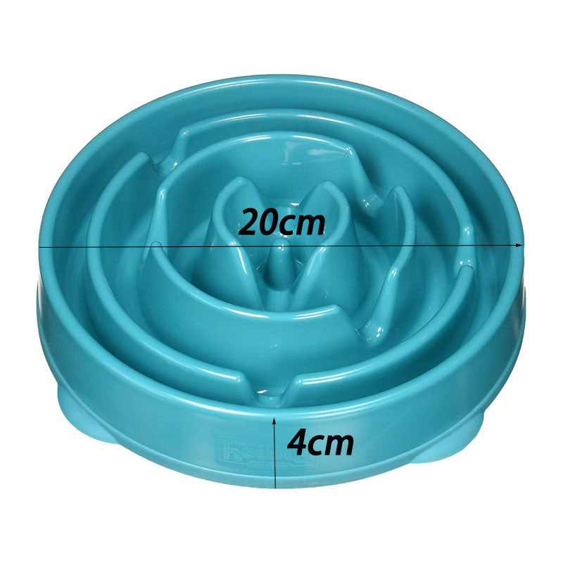 Exercise Intellect Dog Bowl Anti-choking Healthy Plastic Dog Bowl-Blue