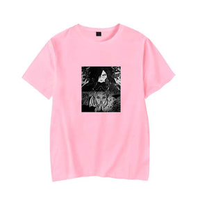 Mens Tops Japanese Anime Naruto Same Style Trend Short Sleeved T-shirt-H Pink