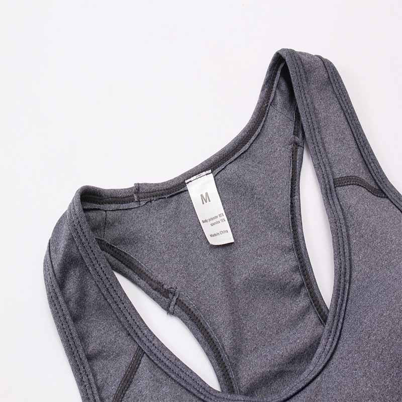 Women Sports Bra Yoga Workout Fitness Tank Top Without Steel Ring Breathable Quick Drying Running Underwear 2108-Gray