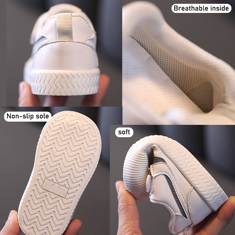 Baby Sneakers for Girl Boy Anti-Slip Lightweight Walking Shoes-Grey