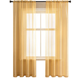 2 Panels Sheer Voile Rod Pocket Elegance Curtains for Living Room Bedroom-13