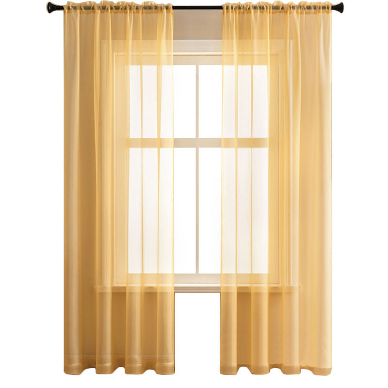 2 Panels Sheer Voile Rod Pocket Elegance Curtains for Living Room Bedroom-13