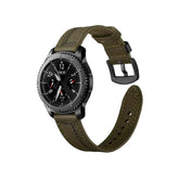Fashion 7 Line Style Leather Watch Band For Samsung Galaxy Watch 42/46mm Gear S3 Frontier/Classic(Green)