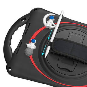 iPad Case Rugged Case with Handle Stand Shoulder Strap for iPad 10.2 Inch 2019/2020/2021-Black