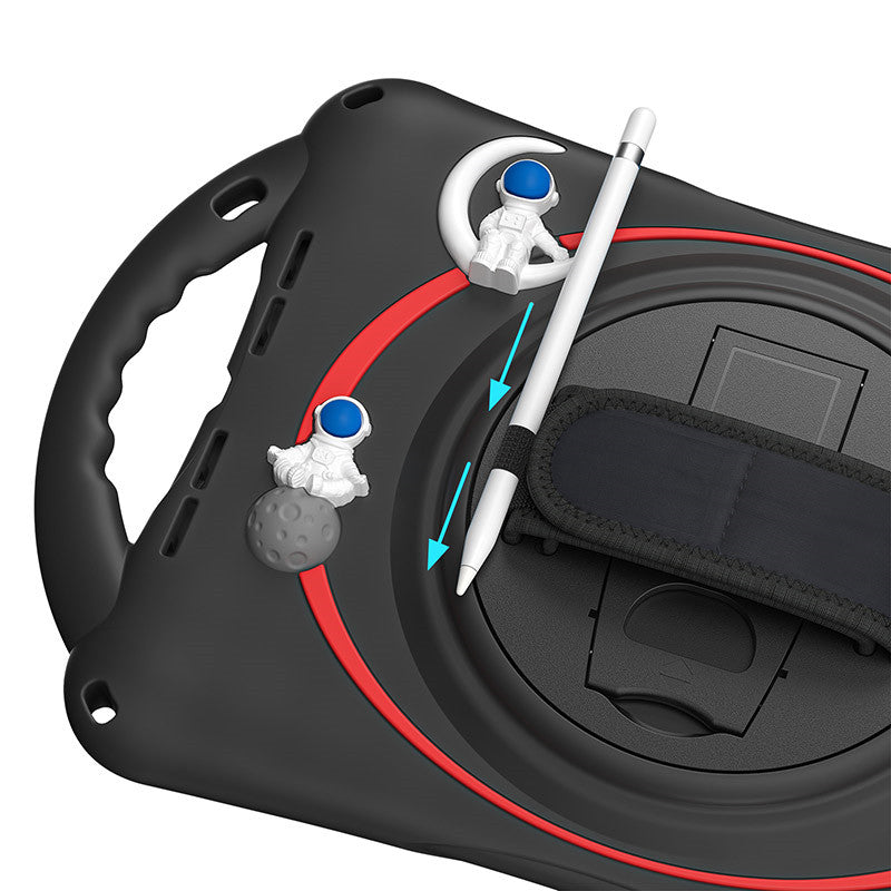 iPad Case Rugged Case with Handle Stand Shoulder Strap for iPad 10.2 Inch 2019/2020/2021-Black