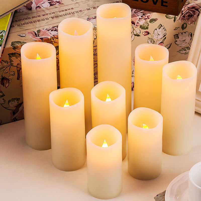 Flameless Candles Battery Operated Candles 4inch 5inch 6inch 7inch 8inch 9inch Set of 9 Ivory Real Wax Pillar LED Candles with 10-Key Remote