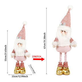 26.3Inch Stractable Santa Claus Doll Standing Plush Decorations