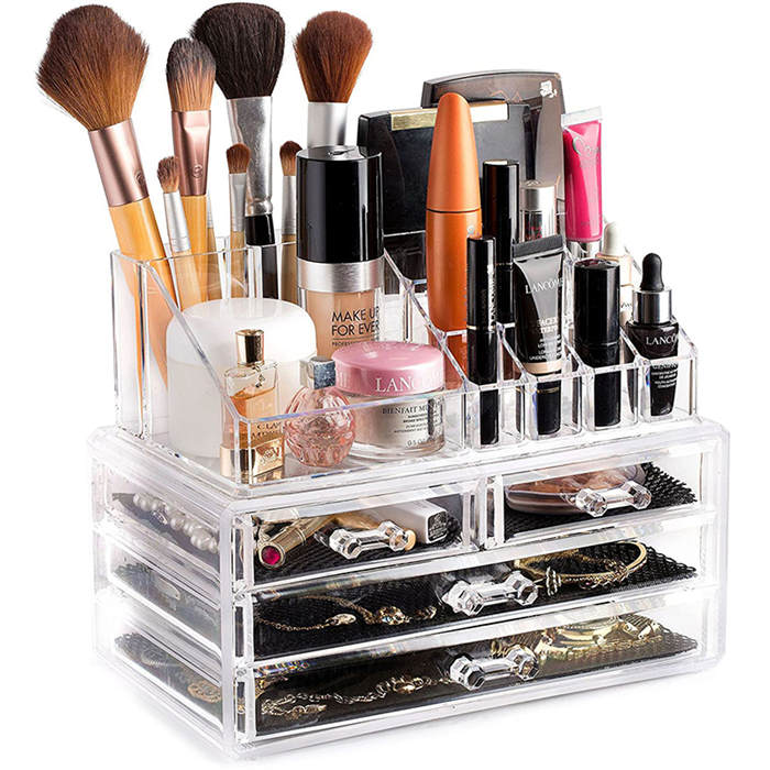 Clear Cosmetic Storage Organizer Skin Care Lipstick Display Box-C