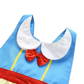 Girls Princess Apron Strap Dress Backless Smock-Snow White