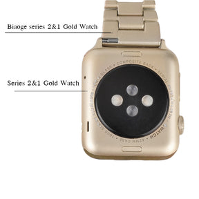 SZZ Bling Watch Band Business Stainless Steel Wristbands for Apple IWatch Series SE/1/2/3/4/5/6 For Women-Champagne Gold
