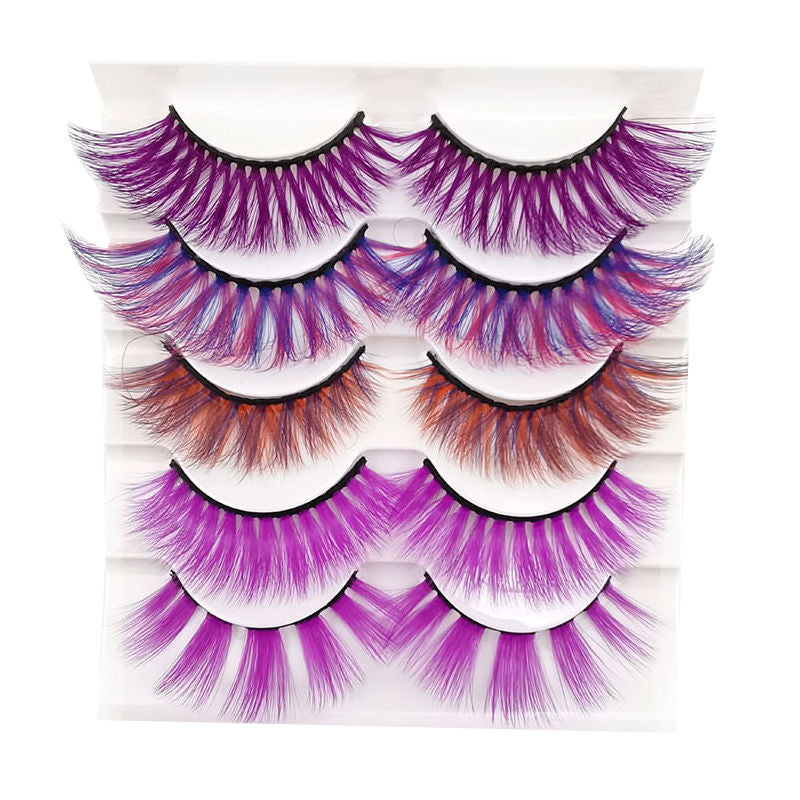 3D False Eyelashes Colored Thick Lashes for Performance Halloween-5