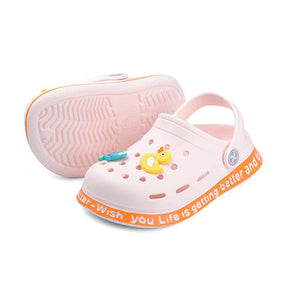 Childrens Clogs Boys Girls Soft Sandals Lightweight Non-Slip Shoes-Pink