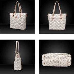 6 Pcs Women Handbag Set PU Leather Multi purpose Shoulder Bag-White