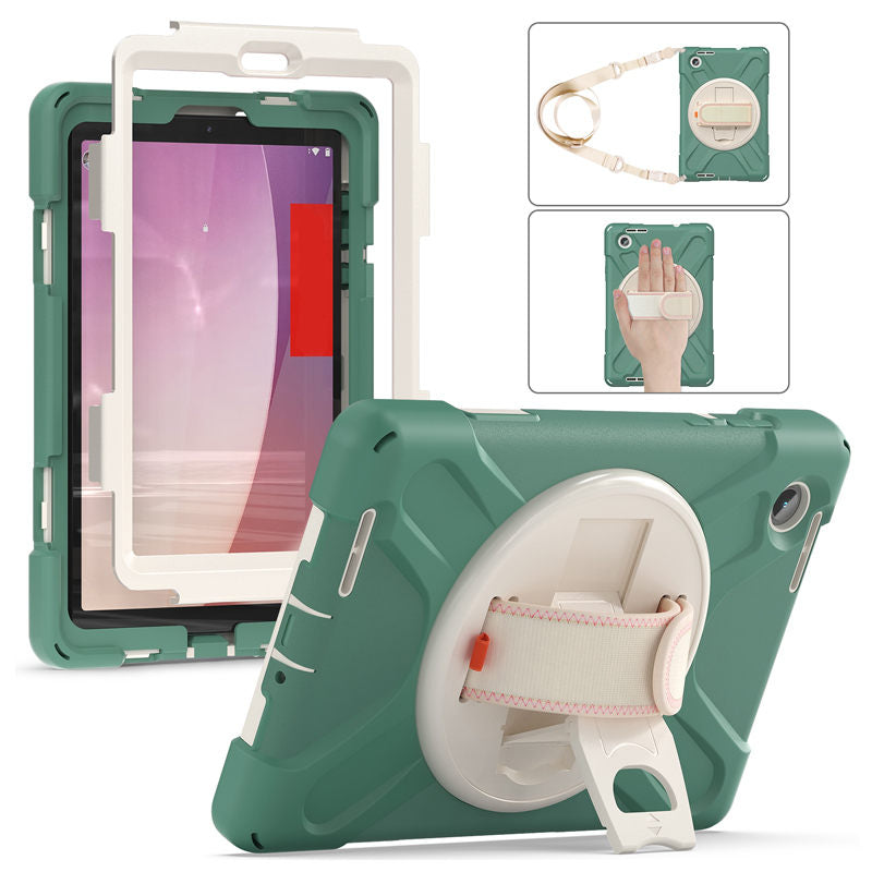 Tablet Case Heavy Duty with Swivel Stand for Lenovo Tab M8 4th Gen-Green