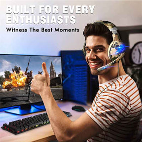 Stereo Bass Gaming Headset with Noise Cancelling Over Ear for PS4 Xbox One Switch PC