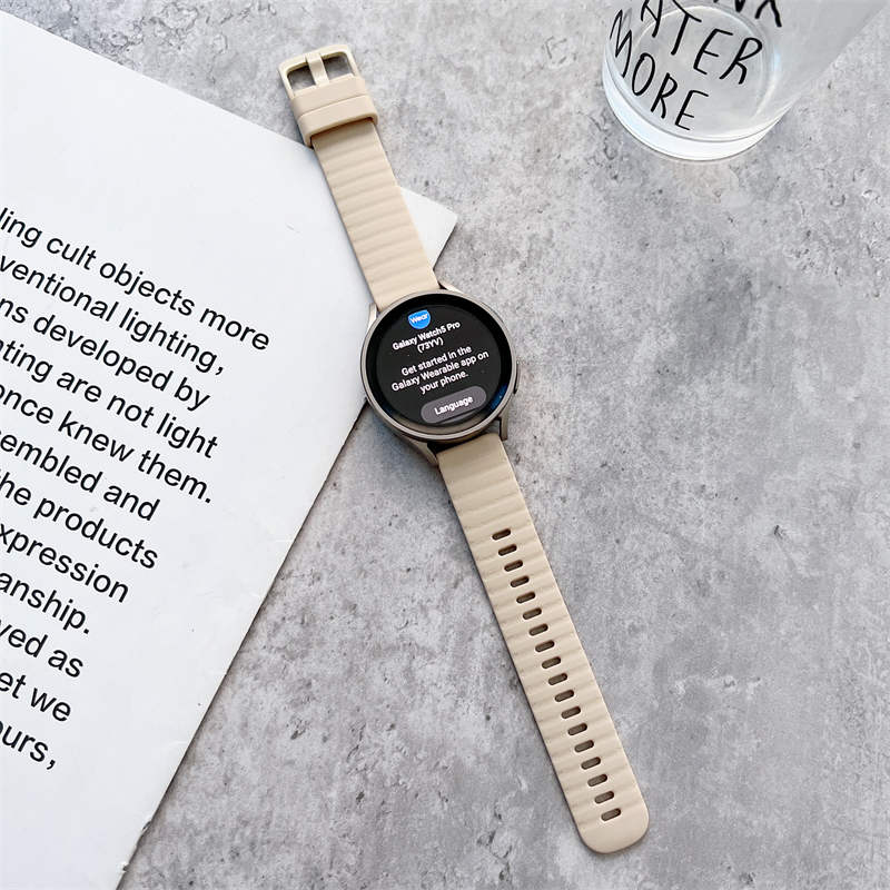 Sports Watch Strap Wave Pattern for Samsung Gear S2 Huawei Watch GT-OffWhite