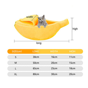 Cute Banana Cat Bed House Soft Pet Supplies-Yellow