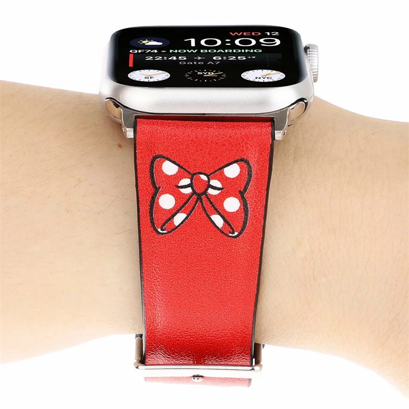 Cartoon Leather Watch Band for Apple Watch Series SE/6/5/4/3/2/1-B