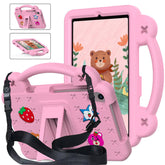 Strawberry Tablet Case with Shoulder Strap Stand for Samsung Galaxy Tab A 8.4 inch 2020-Pink