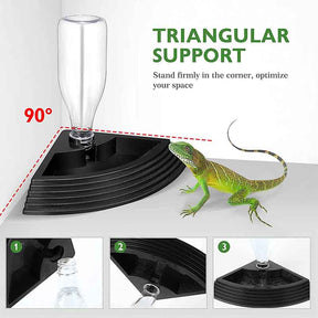 Reptile Water Bowl Automatic Reptile Water Fountain for Lizards Snake-Black