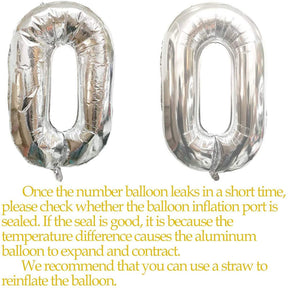 Number Balloons Giant Jumbo Number Foil Mylar Balloons for Birthday and Anniversary Decorations -Rose Gold