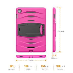 Shock Wave Kickstand Case Heavy Duty Rugged Anti-Fall Protection For Samsung Tab S5E 10.5 T720/T725(2019)-Rose Red