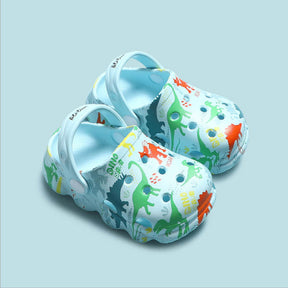 Kids Cute Cartoon Hole Shoes Little Dinosaur Beach Pool Slippers Boys and Girls-SkyBlue