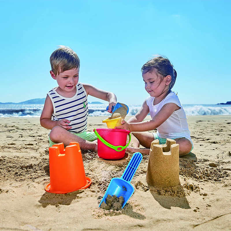 5 in 1 Beach Toy Set for Kids With 3 Bucket and 2 Shovels