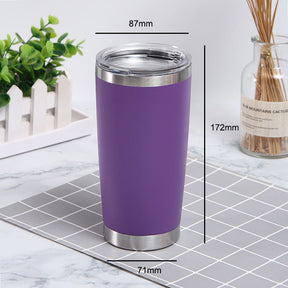 20oz Stainless Steel Insulated Coffee Tumbler with Lid for Hot Cold Drinks-Purple