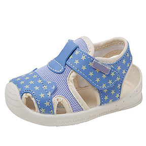 Baby Summer Sandals Mesh Rubbler Sole Outdoor Breathable Closed-Toe for Boys Girls-Blue