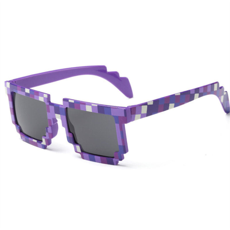 2 Packs Pixel Sunglasses Birthday Party Favors for Kids and Adults-Purple