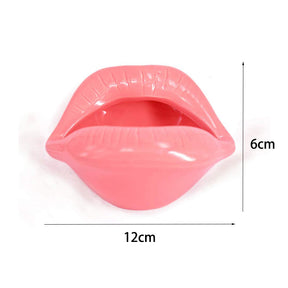 Creative Ceramic Cigarette Ashtrays with Lips Style Fashion Home Decorations-Pink