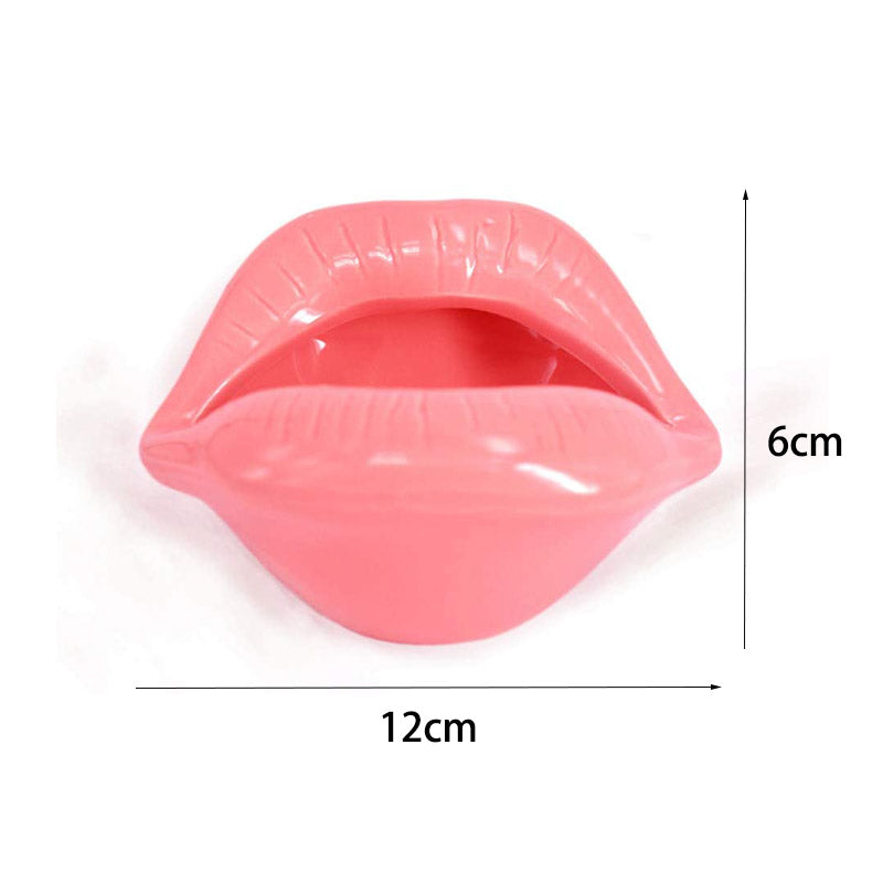 Creative Ceramic Cigarette Ashtrays with Lips Style Fashion Home Decorations-Pink